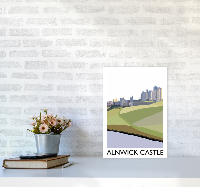 Alnwick Castle Portrait by Richard O'Neill A3 Black Frame