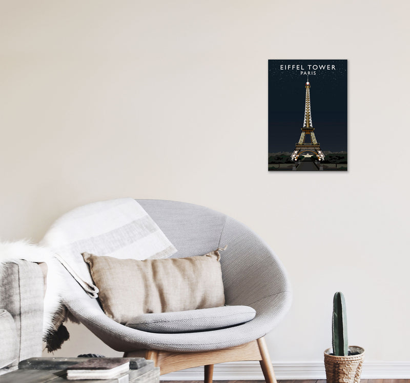 Eiffel Tower Night by Richard O'Neill A3 Black Frame