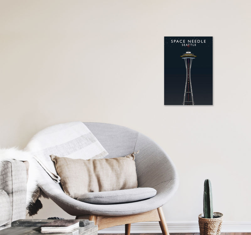 Space Needle Seattle Art Print by Richard O'Neill A3 Black Frame