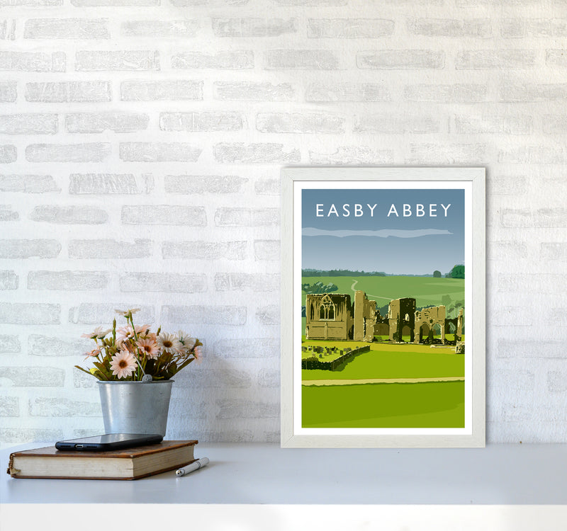 Easby Abbey Portrait Art Print by Richard O'Neill A3 Oak Frame
