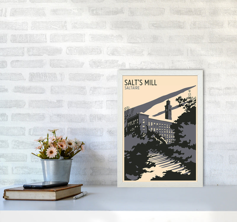 Salt's Mill, Saltaire Travel Art Print by Richard O'Neill A3 Oak Frame