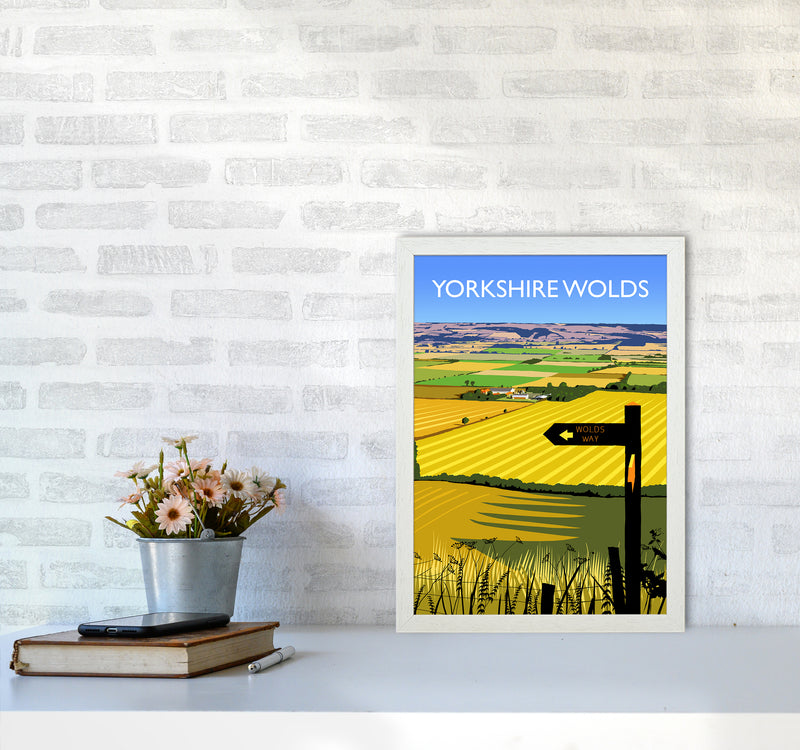 Yorkshire Wolds portrait Travel Art Print by Richard O'Neill A3 Oak Frame