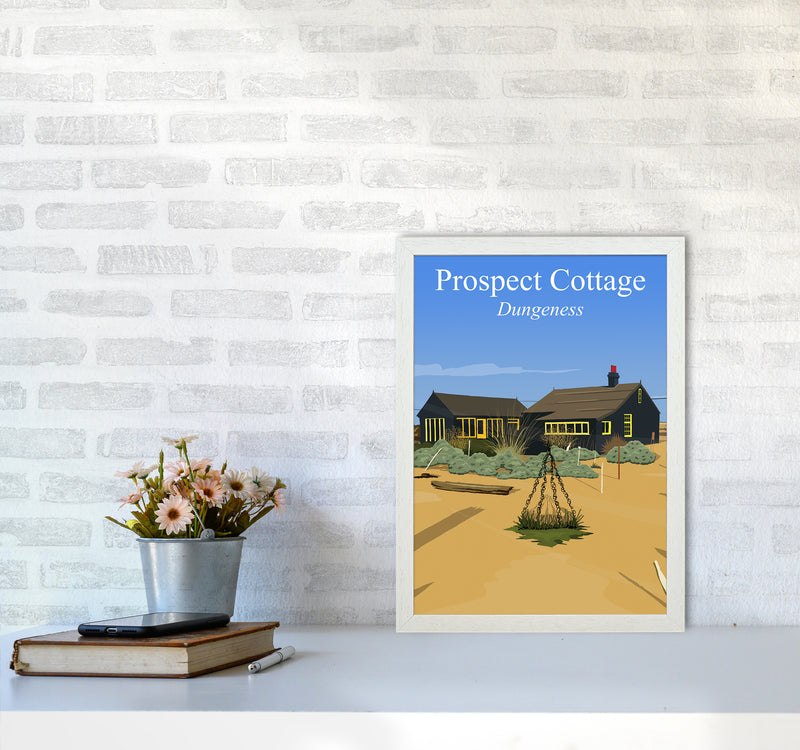 Prospect Cottage portrait Travel Art Print by Richard O'Neill A3 Oak Frame
