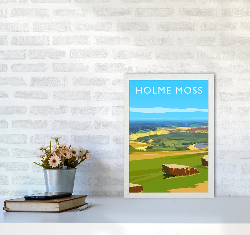Holme Moss portrait Travel Art Print by Richard O'Neill A3 Oak Frame