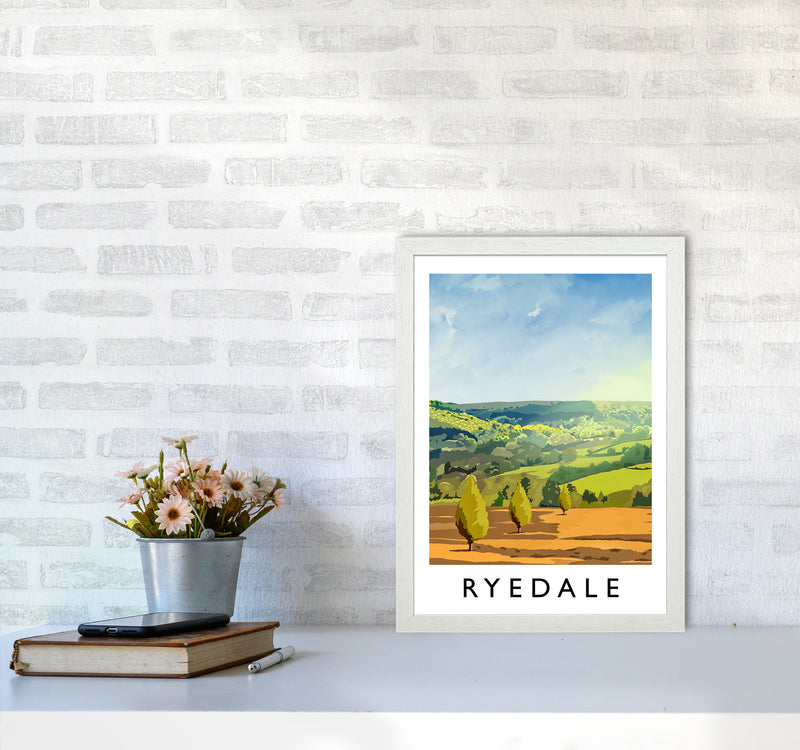 Ryedale portrait Travel Art Print by Richard O'Neill A3 Oak Frame