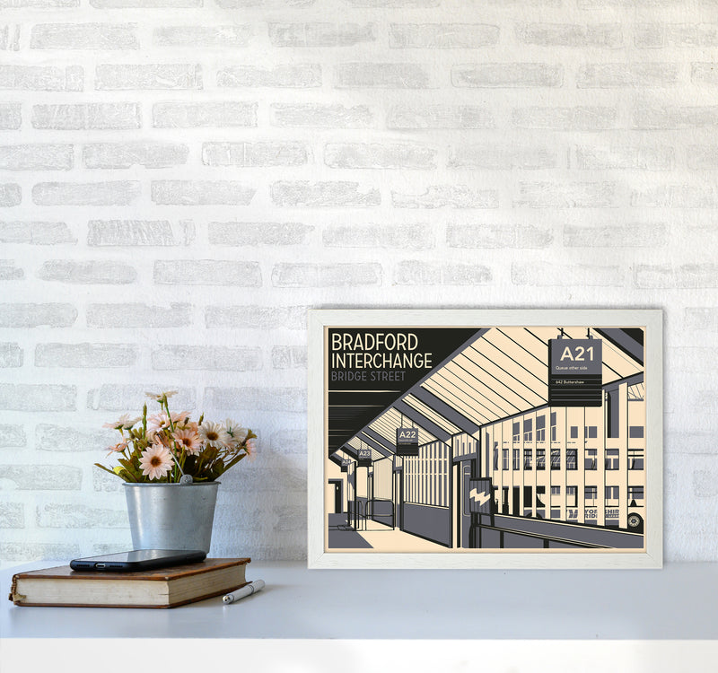 Bradford Interchange, Bridge Street Travel Art Print by Richard O'Neill A3 Oak Frame