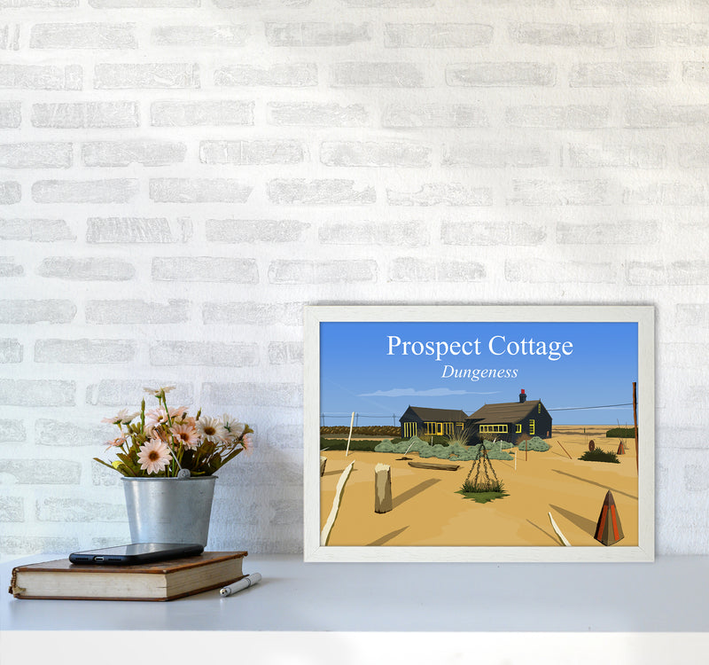 Prospect Cottage Travel Art Print by Richard O'Neill A3 Oak Frame