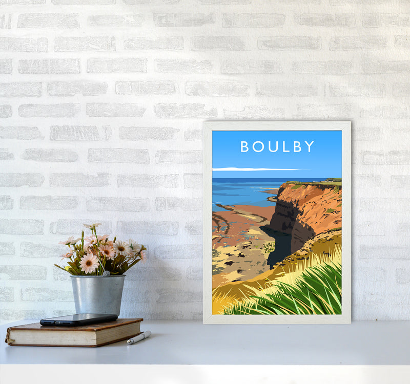 Boulby portrait Travel Art Print by Richard O'Neill A3 Oak Frame