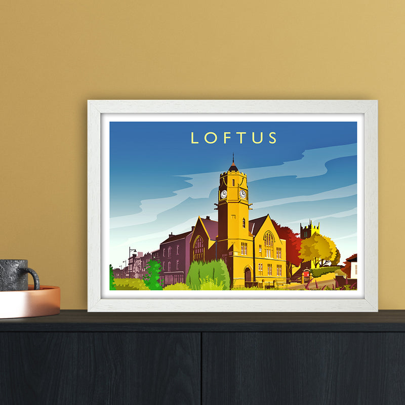 Loftus 2 Travel Art Print by Richard O'Neill A3 Oak Frame