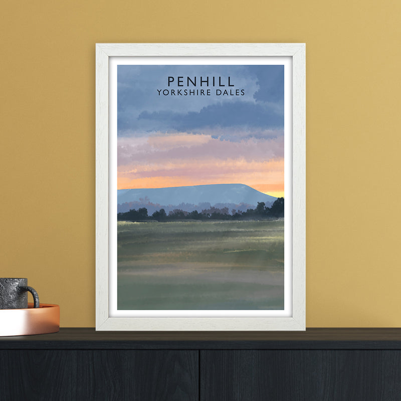 Penhill 3 Portrait Travel Art Print by Richard O'Neill A3 Oak Frame