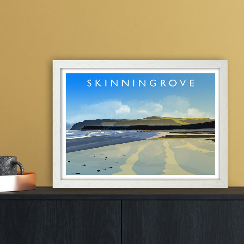 Skinningrove 2 Travel Art Print by Richard O'Neill A3 Oak Frame