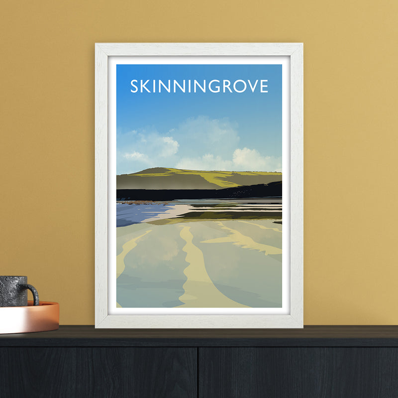 Skinningrove 2 Portrait Travel Art Print by Richard O'Neill A3 Oak Frame