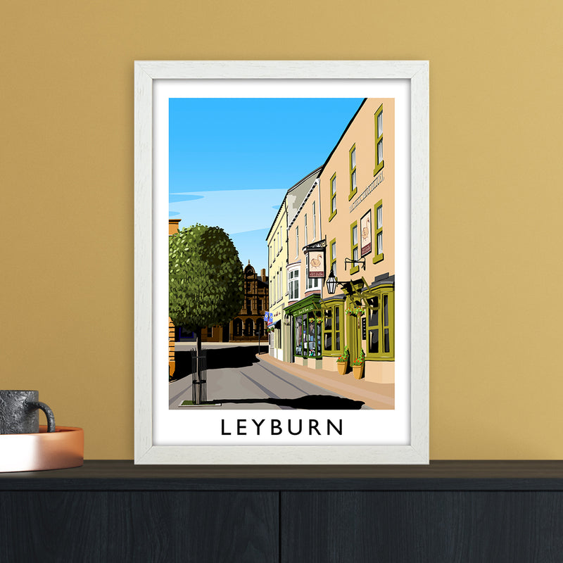 Leyburn 3 portrait Travel Art Print by Richard O'Neill A3 Oak Frame