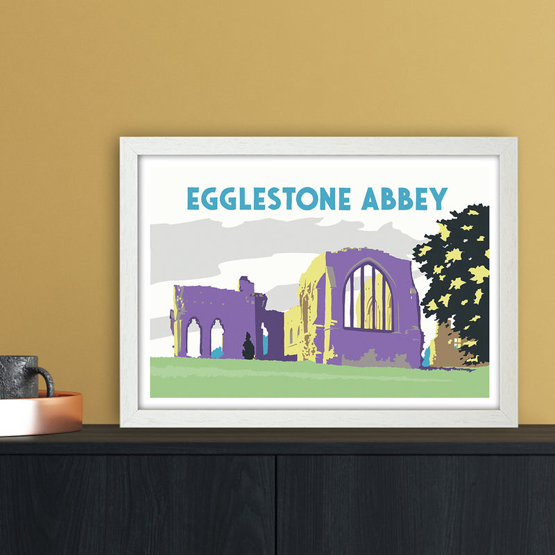 Egglestone Abbey Travel Art Print by Richard O'Neill A3 Oak Frame