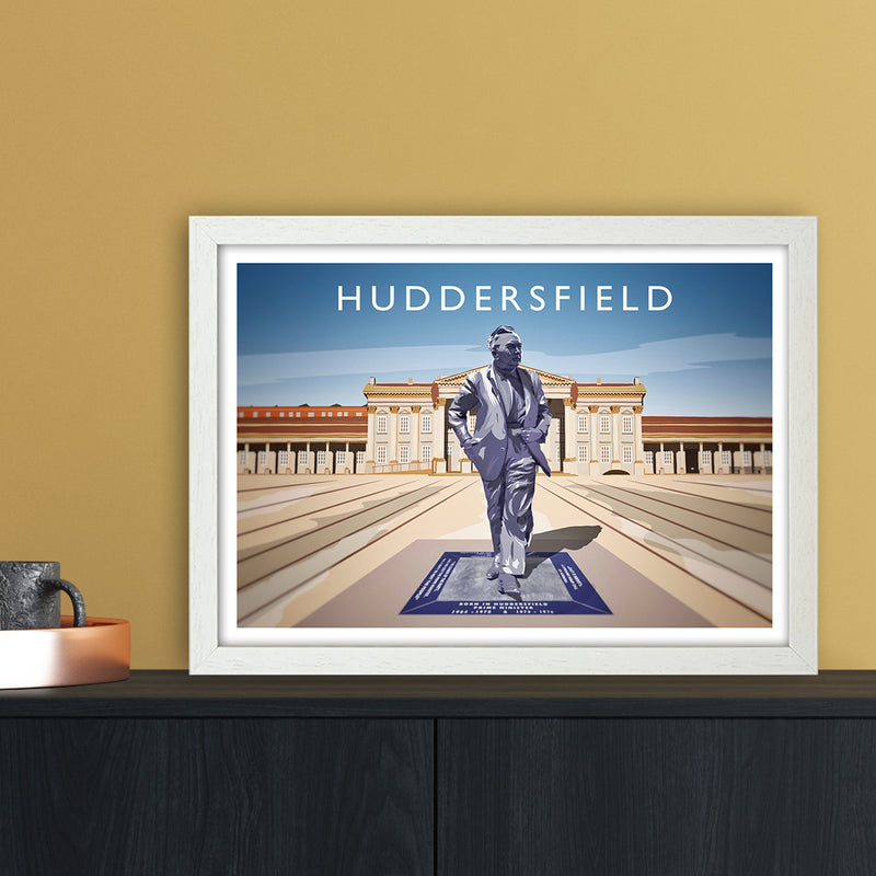 Huddersfield Travel Art Print by Richard O'Neill A3 Oak Frame