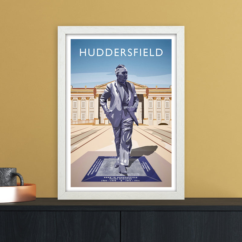 Huddersfield Portrait Travel Art Print by Richard O'Neill A3 Oak Frame