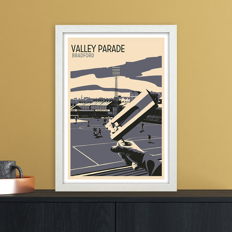Valley Parade Travel Art Print by Richard O'Neill A3 Oak Frame