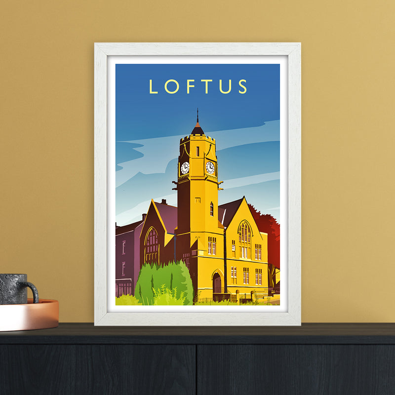 Loftus 2 Portrait Travel Art Print by Richard O'Neill A3 Oak Frame