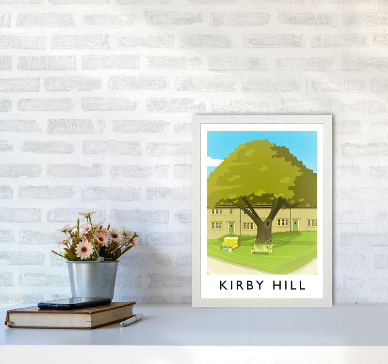 Kirby Hill portrait Travel Art Print by Richard O'Neill A3 Oak Frame