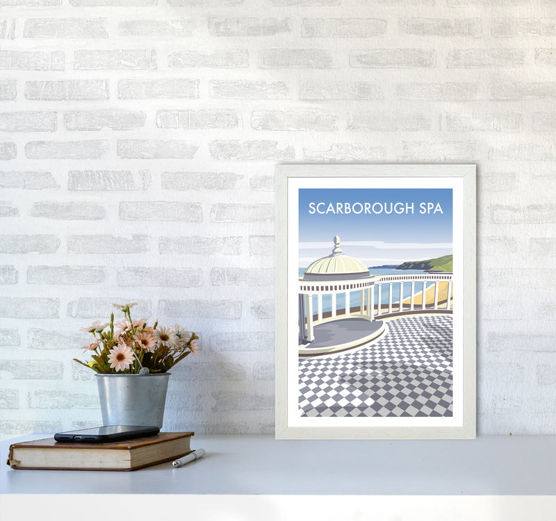 Scarborough Spa portrait Travel Art Print by Richard O'Neill A3 Oak Frame