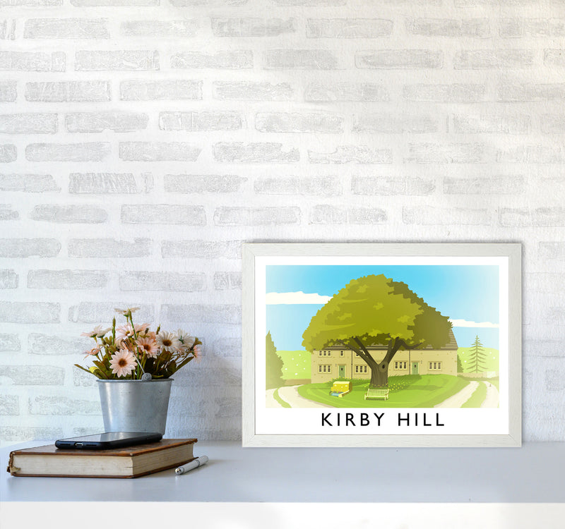 Kirby Hill Travel Art Print by Richard O'Neill A3 Oak Frame