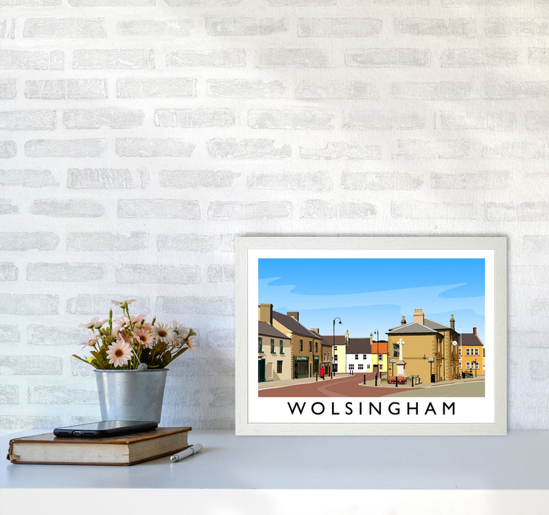 Wolsingham 2 Travel Art Print by Richard O'Neill A3 Oak Frame