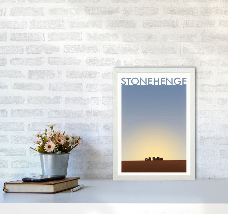 Stonehenge 2 (Day) Travel Art Print by Richard O'Neill A3 Oak Frame