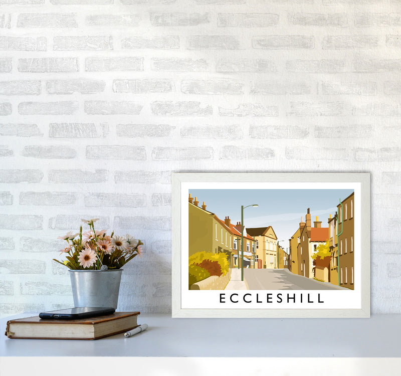 Eccleshill Travel Art Print by Richard O'Neill A3 Oak Frame