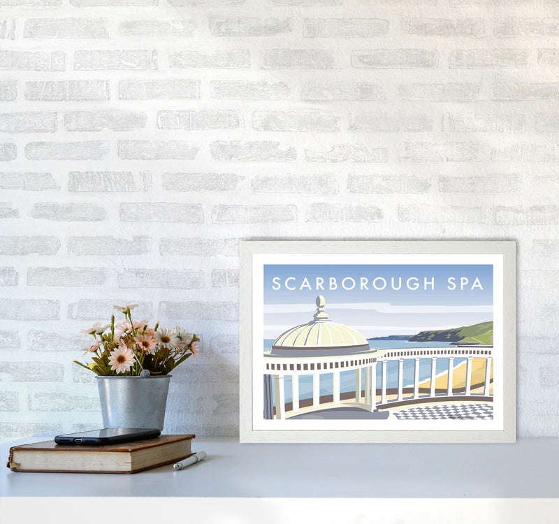 Scarborough Spa Travel Art Print by Richard O'Neill A3 Oak Frame