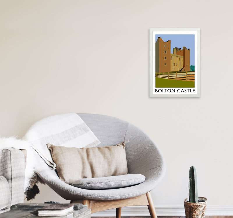 Bolton Castle Framed Digital Art Print by Richard O'Neill A3 Oak Frame