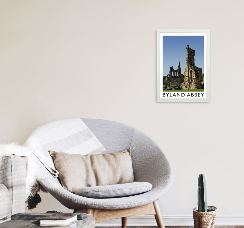 Byland Abbey Framed Digital Art Print by Richard O'Neill A3 Oak Frame