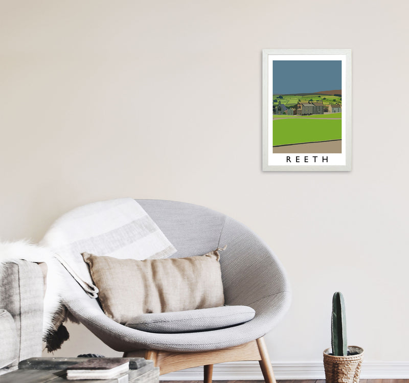 Reeth Art Print by Richard O'Neill A3 Oak Frame