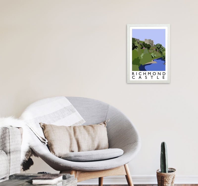 Richmond Castle Art Print by Richard O'Neill A3 Oak Frame