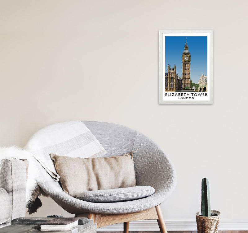Elizabeth Tower by Richard O'Neill A3 Oak Frame