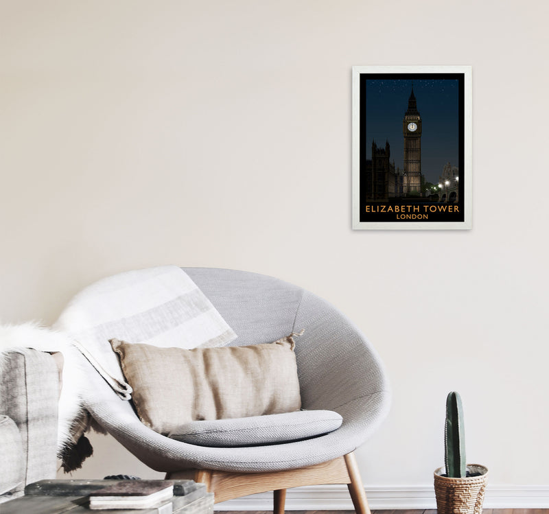 Elizabeth Tower by Richard O'Neill A3 Oak Frame