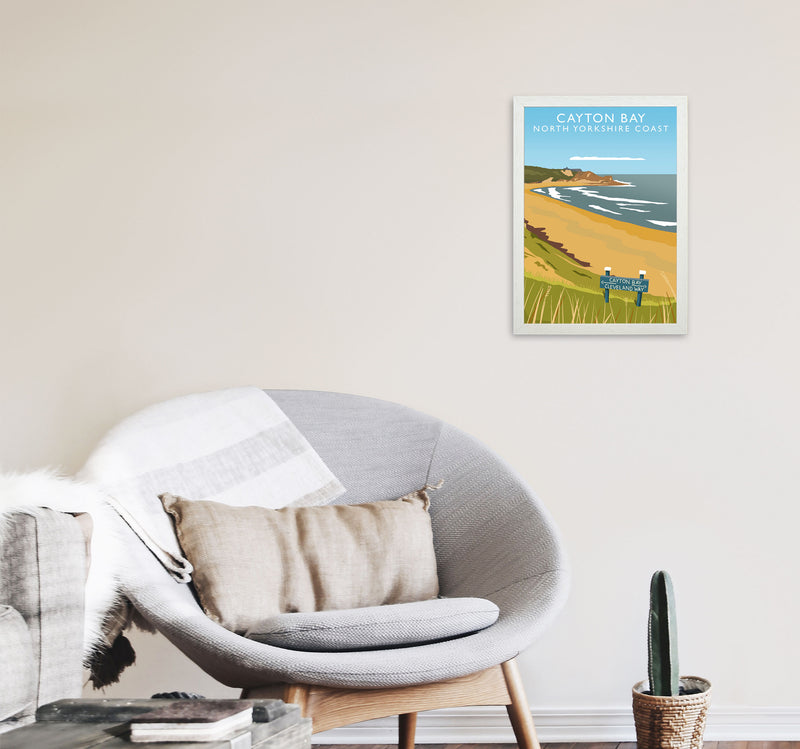 Cayton Bay North Yorkshire Coast Framed Digital Art Print by Richard O'Neill A3 Oak Frame