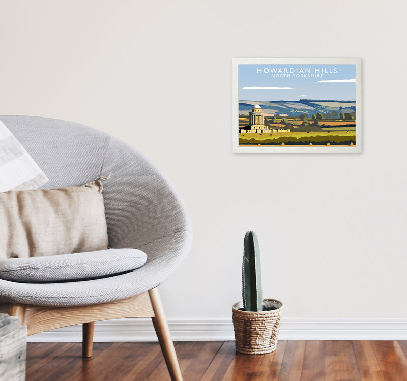 Howardian Hills (Landscape) by Richard O'Neill Yorkshire Art Print Poster A3 Oak Frame