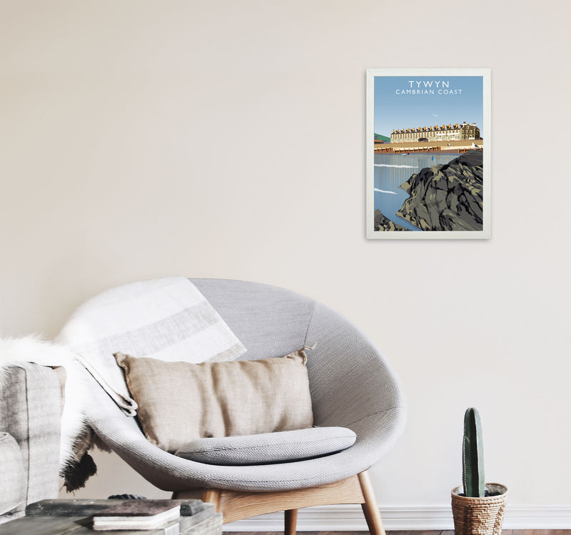 Tywyn Cambrian Coast Framed Digital Art Print by Richard O'Neill A3 Oak Frame