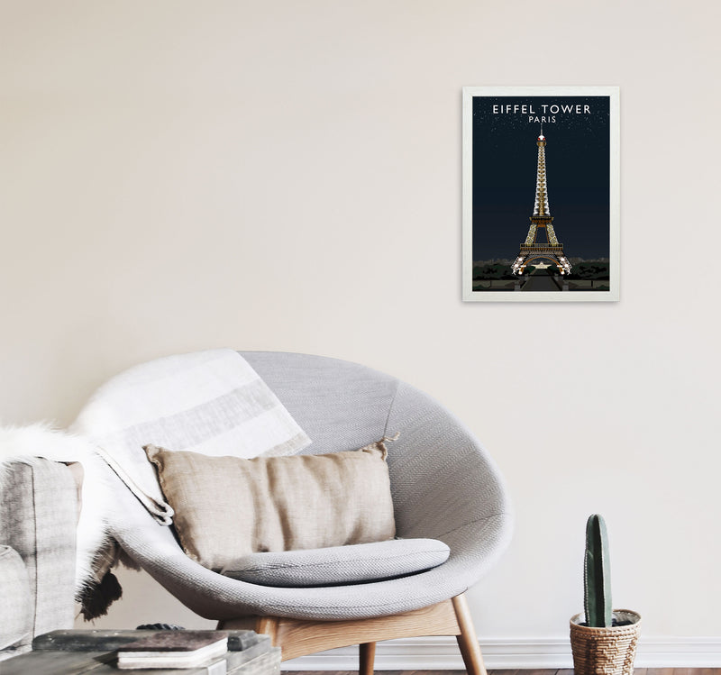 Eiffel Tower Night by Richard O'Neill A3 Oak Frame