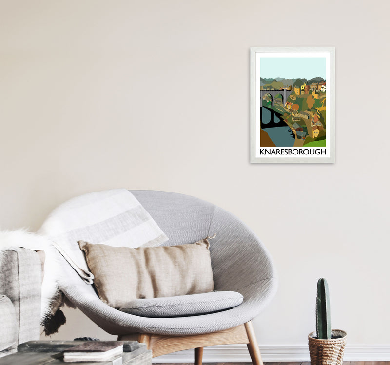 Knaresborough Digital Art Print by Richard O'Neill, Framed Wall Art A3 Oak Frame