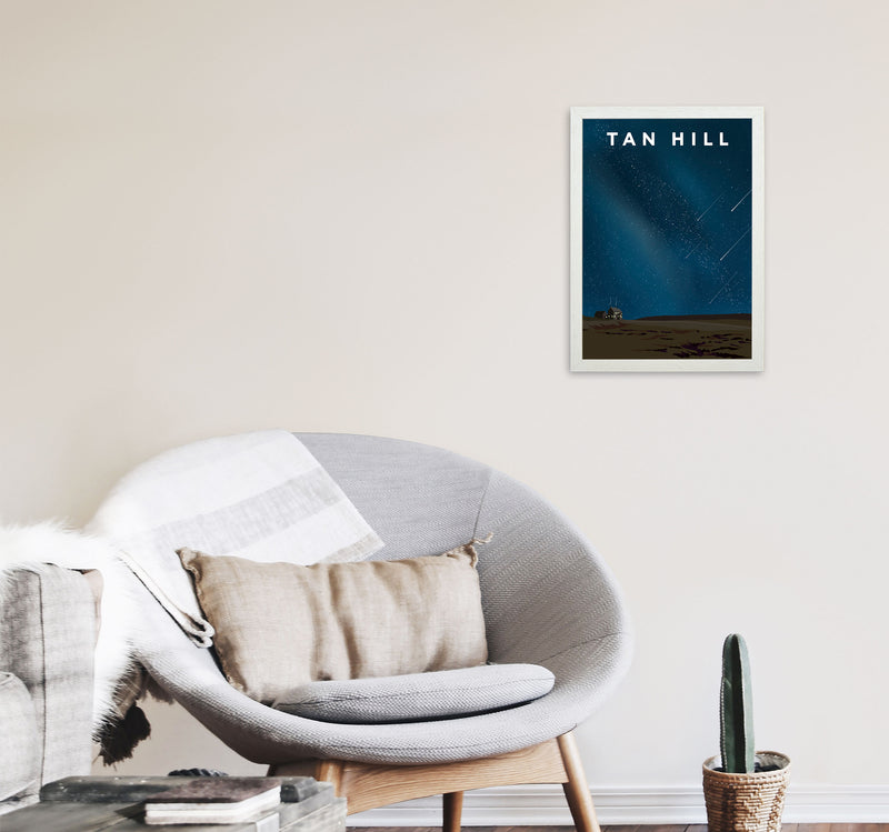 Tan Hill Travel Art Print by Richard O'Neill, Framed Wall Art A3 Oak Frame