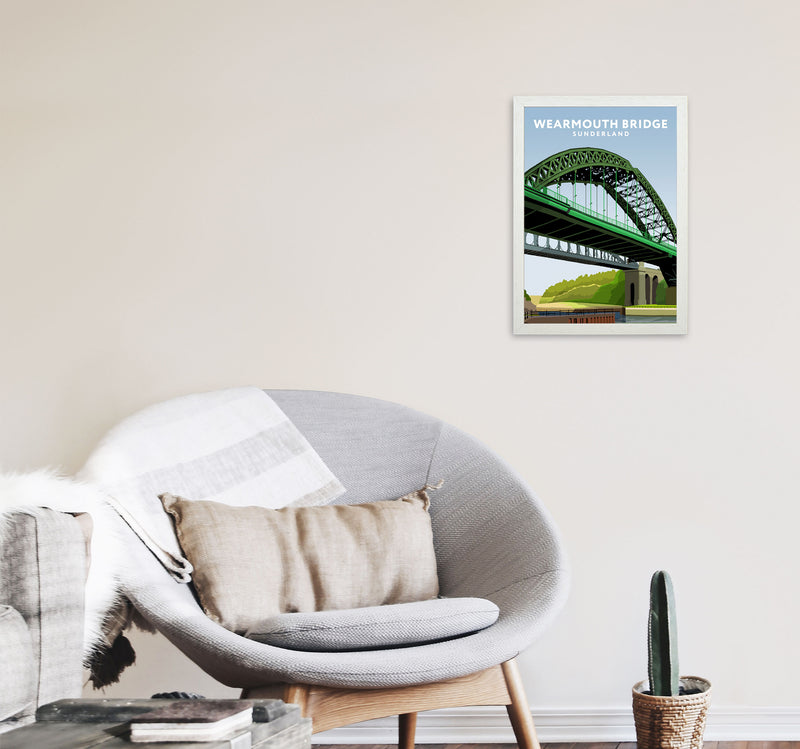 Wearmouth Bridge Portrait by Richard O'Neill A3 Oak Frame