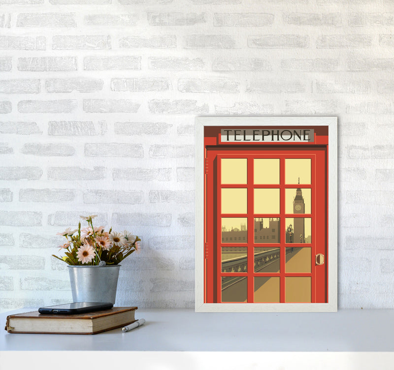 London Telephone Box 5 by Richard O'Neill A3 Oak Frame
