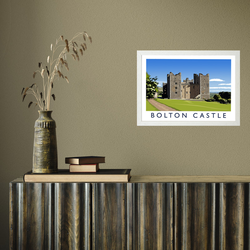 Bolton Castle 2 by Richard O'Neill A3 White Frame