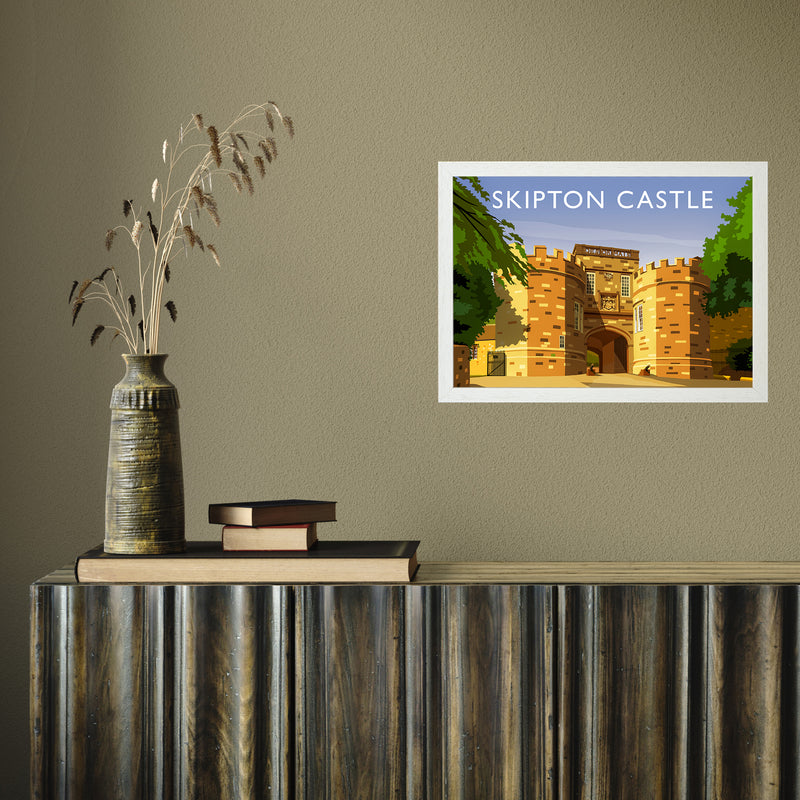 Skipton Castle by Richard O'Neill A3 White Frame