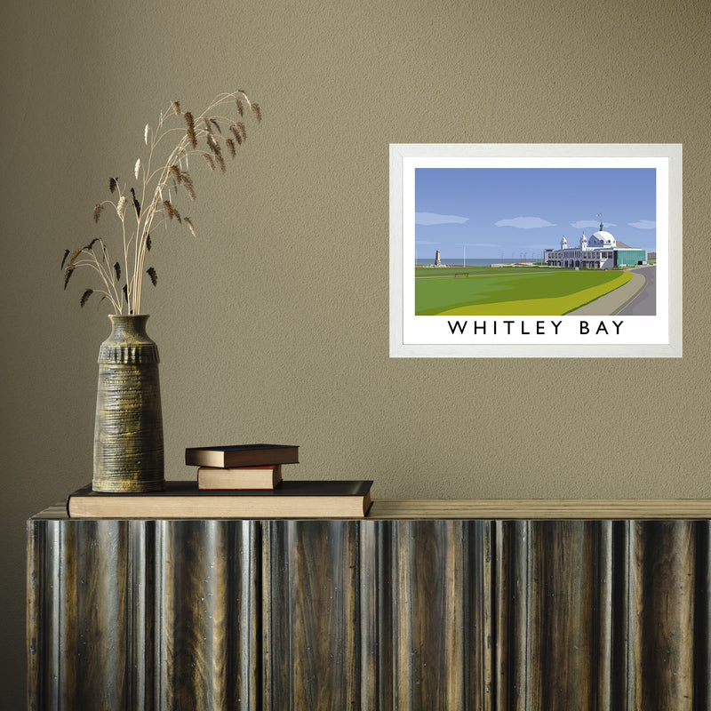 Whitley Bay by Richard O'Neill A3 White Frame