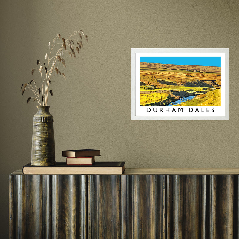 Durham Dales by Richard O'Neill A3 White Frame