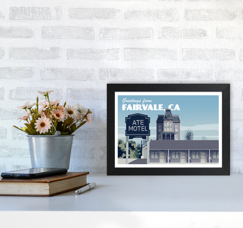 Bates Motel Day Art Print by Richard O'Neill A4 White Frame