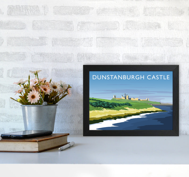 Dunstanburgh Castle Travel Art Print by Richard O'Neill A4 White Frame