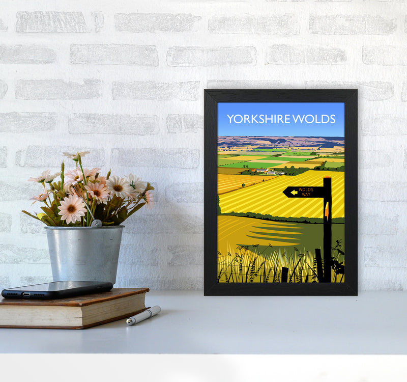 Yorkshire Wolds portrait Travel Art Print by Richard O'Neill A4 White Frame